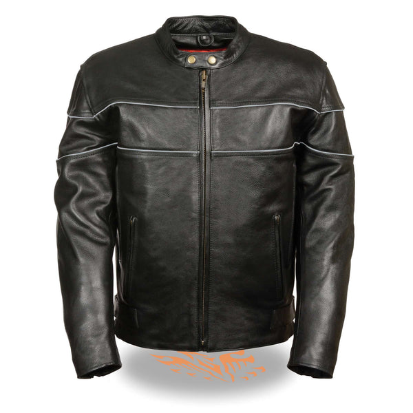 Men’s Black Side Stretch Jacket w/ Reflective Piping