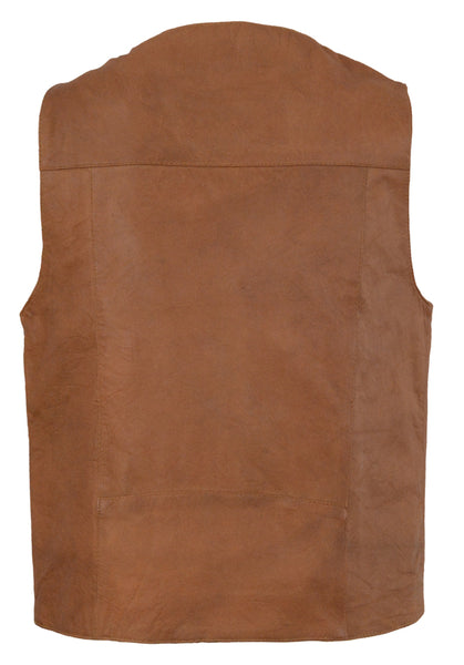 Men’s Western Style Plain Side Vest w/ Buffalo Snaps