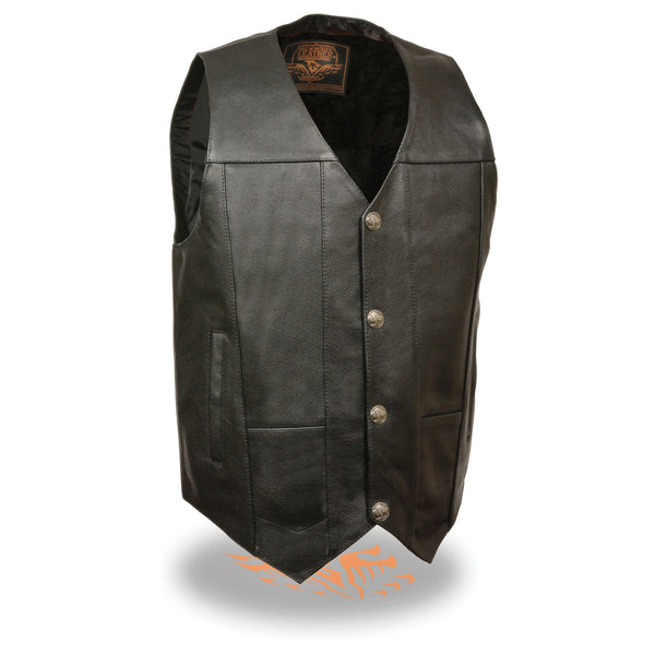Men’s Black Plain Side Vest w/ Buffalo Snaps