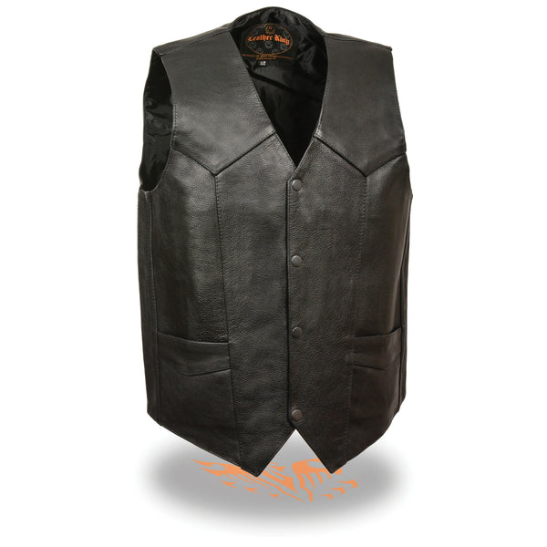 Men’s Black Classic Snap Front Vest w/ Gun Pockets