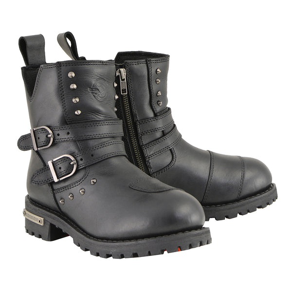 Women’s Double Strap Waterproof Leather Boot w/ Studding