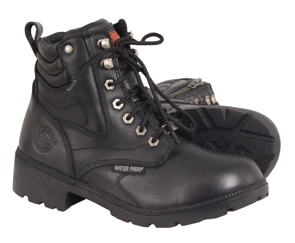 Women’s Waterproof Side Zipper Plain Toe Boot