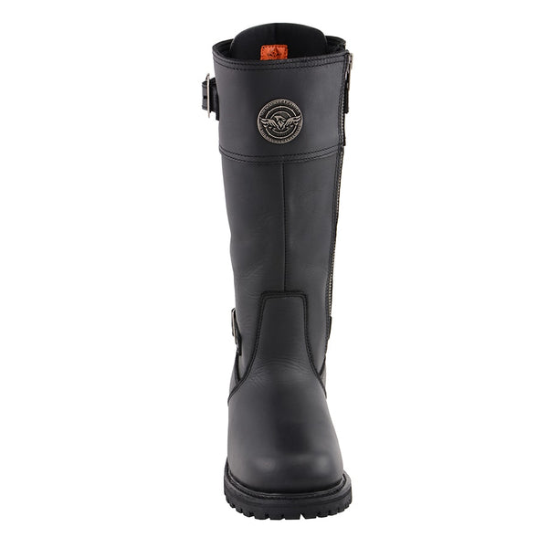 Women’s 15” Calf Laced Leather Riding Boot W/ Side Zipper Entry