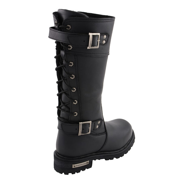 Women’s 15” Calf Laced Leather Riding Boot W/ Side Zipper Entry