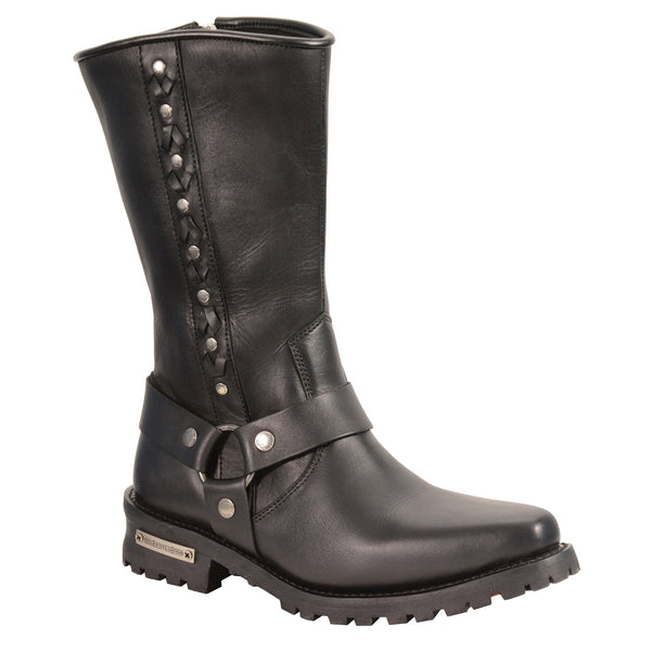 Men’s Harness Boot w/ Braid & Riveted Details
