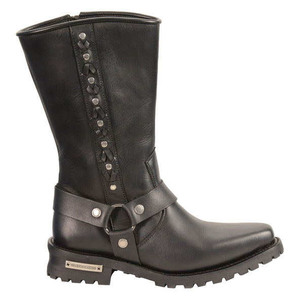 Men’s Harness Boot w/ Braid & Riveted Details