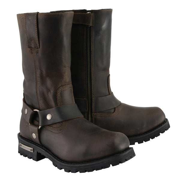 Men’s 11” Dark Brown Harness Boot – Designed to Scuff and Distress
