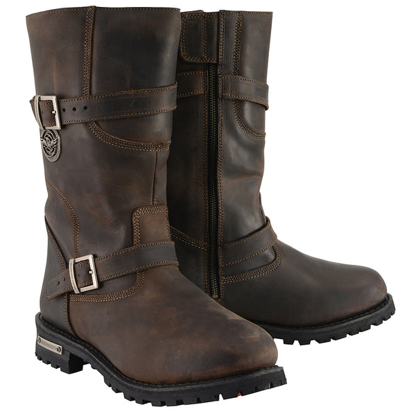 Men’s 11” Dark Brown Engineer Boot – Designed to Scuff and Distress