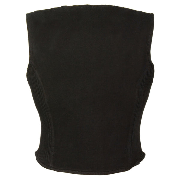 Women’s Zipper Front Denim Vest w/ Side Stretch