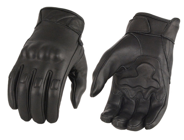 Men’s Leather Gloves w/ Rubberized Knuckles & Gel Palm