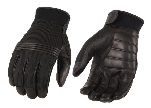 Men’s Leather/Mesh Perforated Glove w/ Gel Palm & Flex Knuckles
