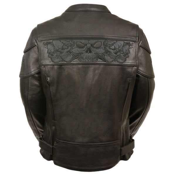 Women’s Crossover Scooter Jacket w/ Reflective Skulls
