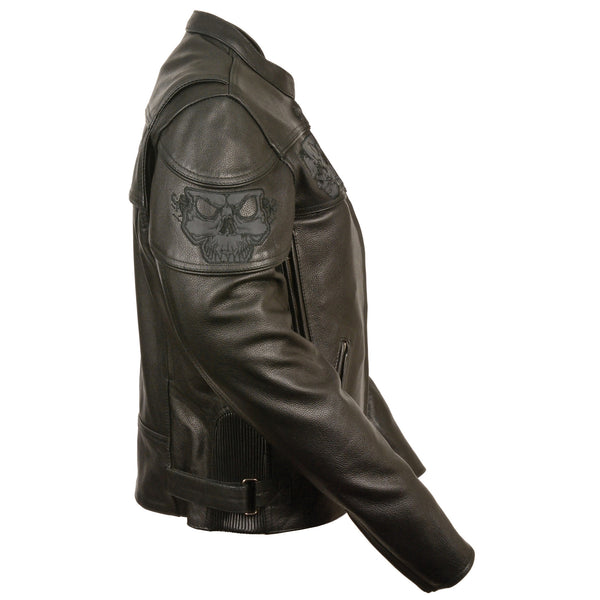 Women’s Crossover Scooter Jacket w/ Reflective Skulls
