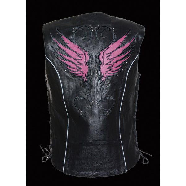 Women’s Black Vest w/ Stud & Wings Detailing