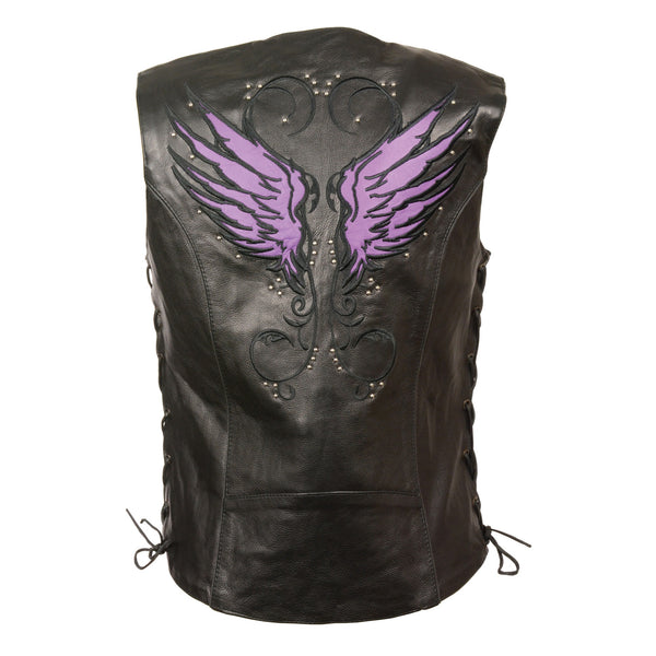 Women’s Black Vest w/ Stud & Wings Detailing