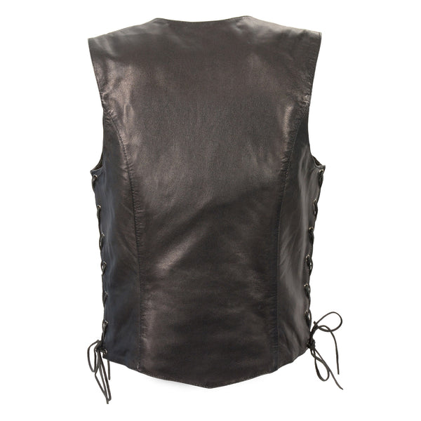 Women’s  Black Lightweight Side Lace Four Snap Vest