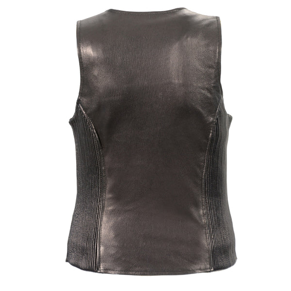 Women’s Black Lightweight Zipper Front Side Stretch Vest