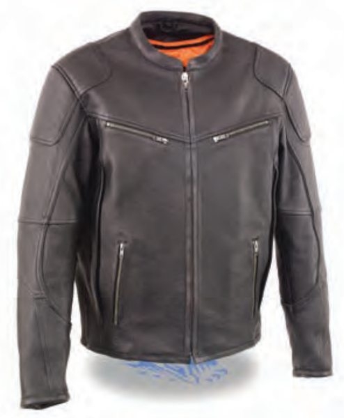 Men’s Vented Scooter Jacket W/ Cool Tec® Leather & Side Stretch