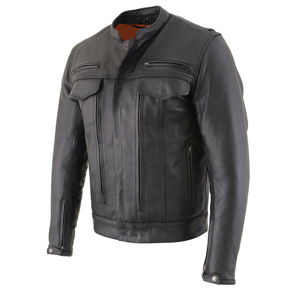 Men’s Vented Scooter Jacket w/ Cool Tec® Leather & Utility Pockets