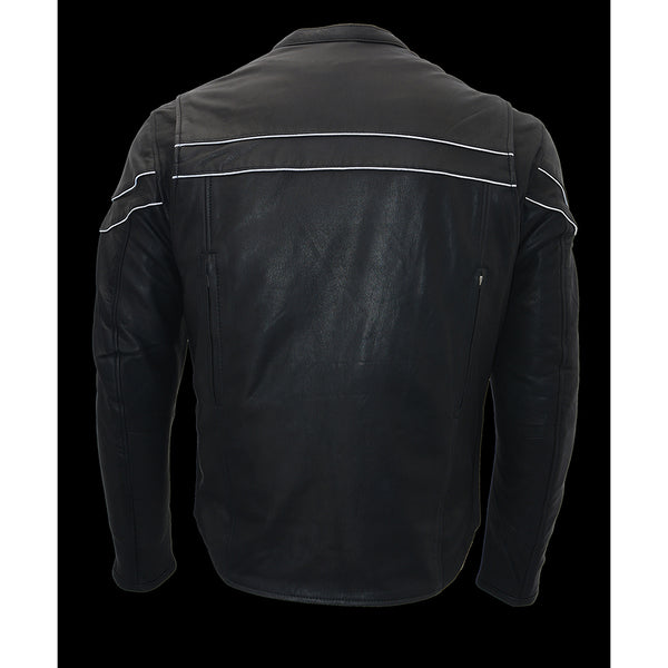 Men’s Cool Tec Leather Sporty Scooter Crossover Jacket