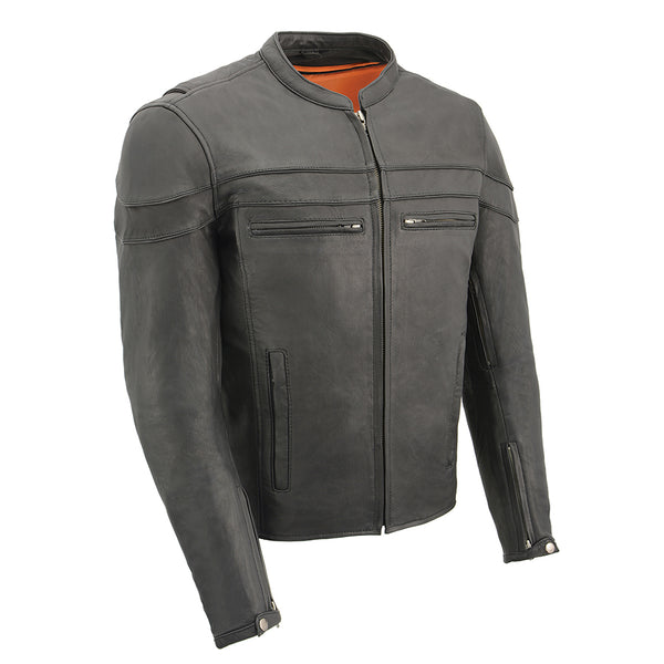 Men’s Cool Tec Leather Sporty Scooter Crossover Jacket