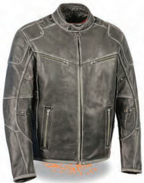 Men’s Vintage Distressed Grey Triple Vented Jacket W/ Side Stretch