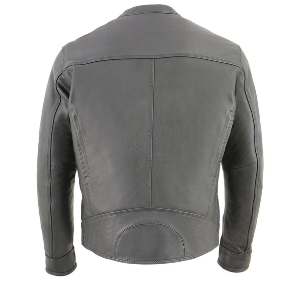 Men’s Cool Tec Leather Black Scooter Jacket w/ Venting