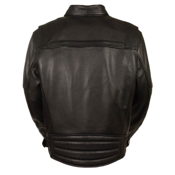 Men’s Black Side Set Belt Utility Pocket M/C jacket