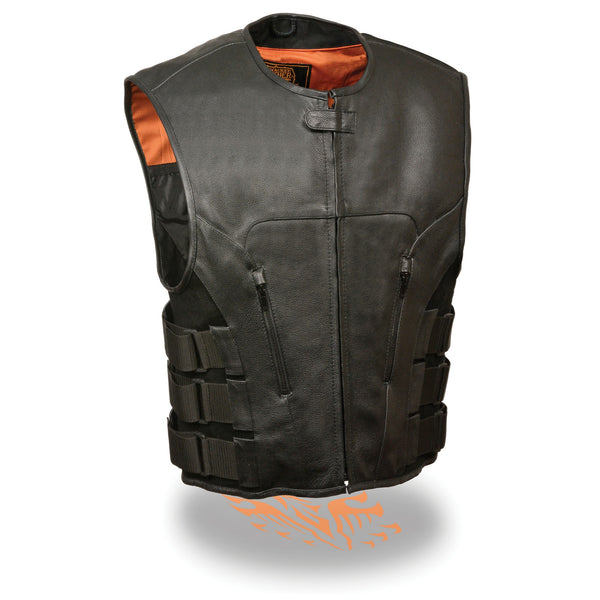 Men’s Black SWAT Style Zipper Front Vest