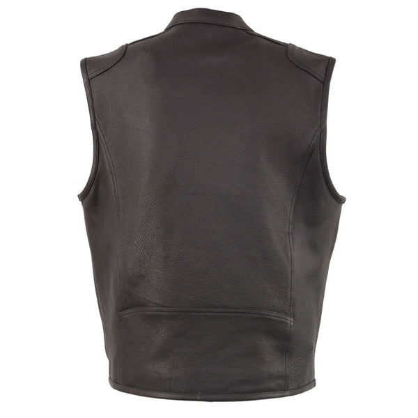 Men’s Zipper Front Leather Vest w/ Cool Tec® Leather