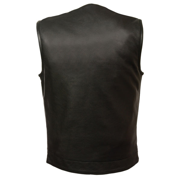 Men’s Collarless Snap/Zip Front Club Style Vest