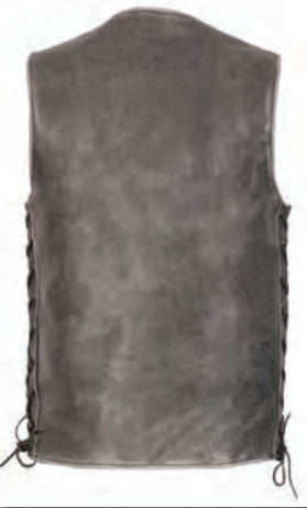 Men’s Distressed Grey Straight Bottom Side Lace Vest