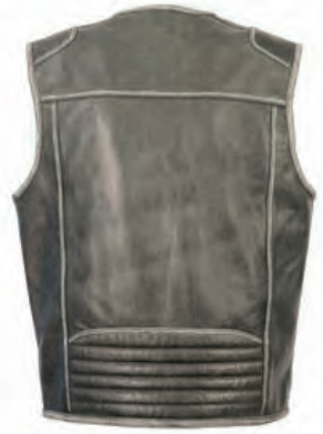 Men’s Vintage Distressed Grey Zipper Front Vest