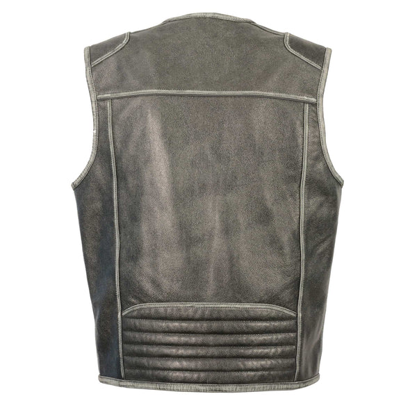 Men’s Vintage Distressed Zipper Front Vest