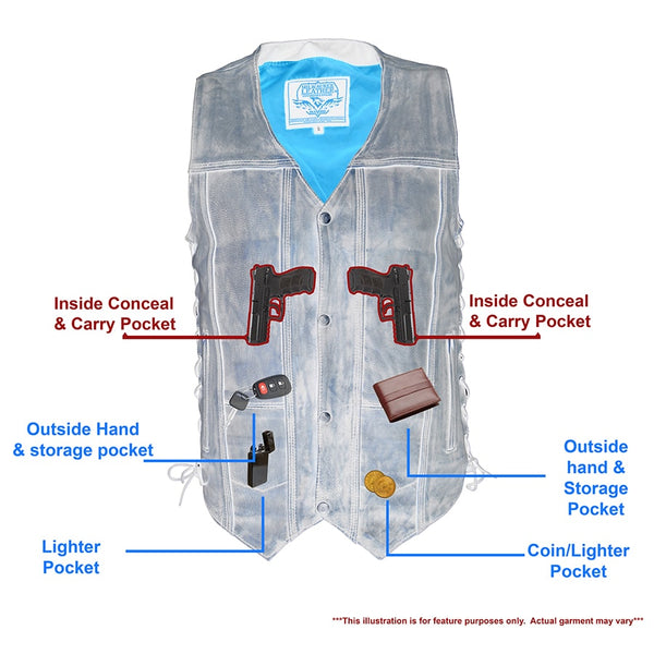 Men’s Brown Distressed 10 Pocket Vest