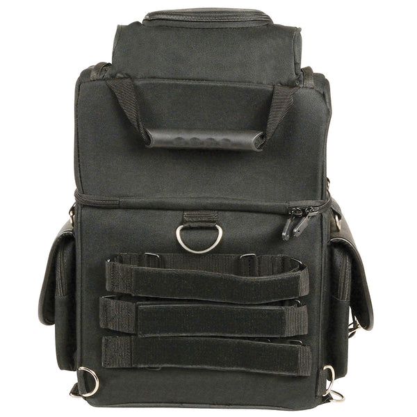 Textile Back Seat Sissy Bar Bag w/ 5 Large Outer Pockets
