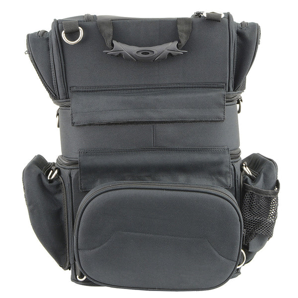 Triple Barrel Sissy Bar Rack Bag w/ 5 Bonus Pockets