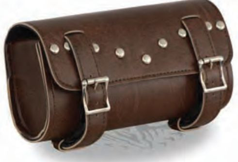 Two Buckle Antique Brown PVC Studded Tool Bag W/ Quick Release