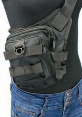 Conceal & Carry Black Textile Tactical Thigh Bag W/ Waist Belt