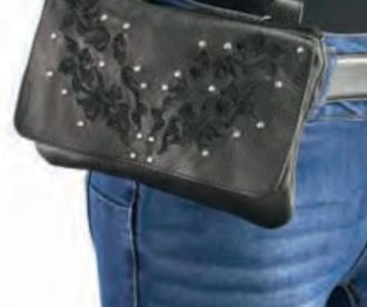 Women’s Leather Multi Pocket Belt Bag W/ Gun Holster