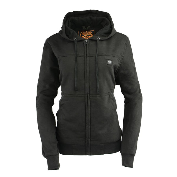 Women Zipper Front Heated Hoodie w/ Front & Back Heating Elements & Glove Connection