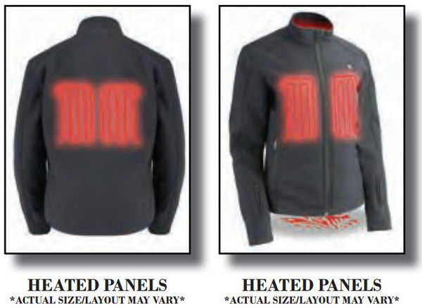 Women Zipper Front Heated Soft Shell Jacket W/ Front & Back Heating Elements