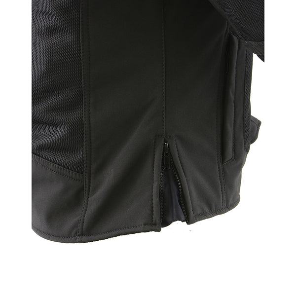 Ladies Black Nylon/Mesh Racing Jacket w/ Removable Armor