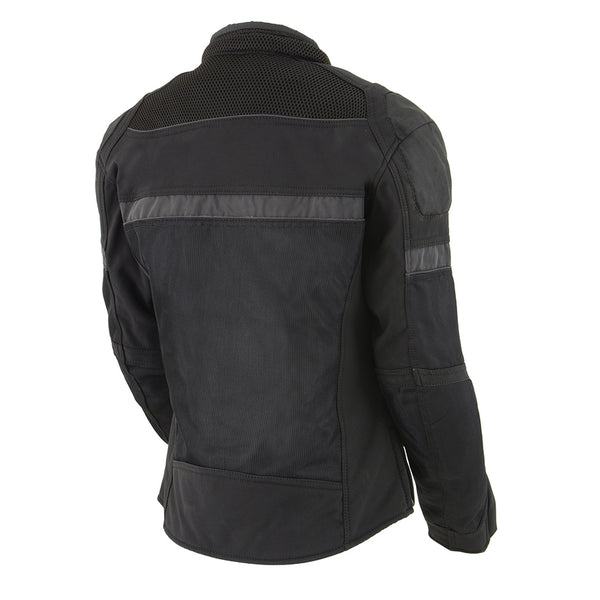 Ladies Black Nylon/Mesh Racing Jacket w/ Removable Armor