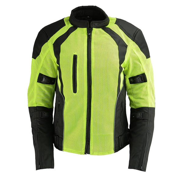 Ladies High Visibility Mesh Racer Jacket w/ Reflective Piping