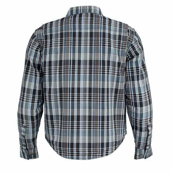 Men’s Armored Flannel Biker Shirt w/ Aramid® by DuPont™ Fibers