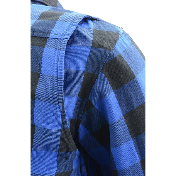 Men’s Armored Checkered Flannel Biker Shirt w/ Aramid® by DuPont™ Fibers