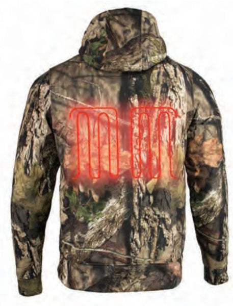 Men’s Zipper Front Mossy Oak® Camo Heated Hoodie W/ Front & Back Heating