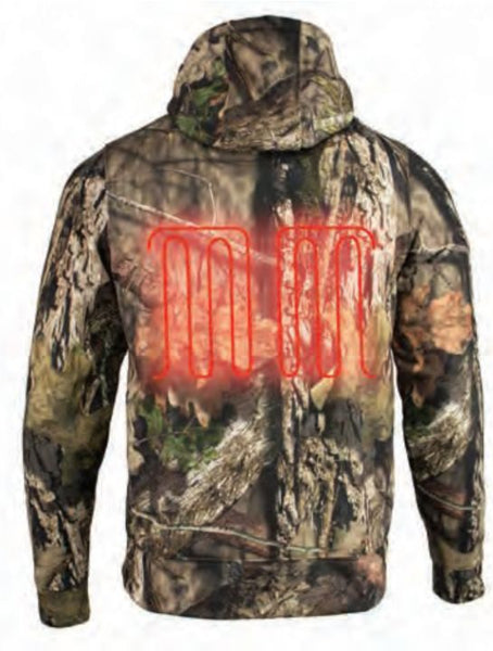 Men’s Zipper Front Mossy Oak® Camo Heated Hoodie W/ Front & Back Heating