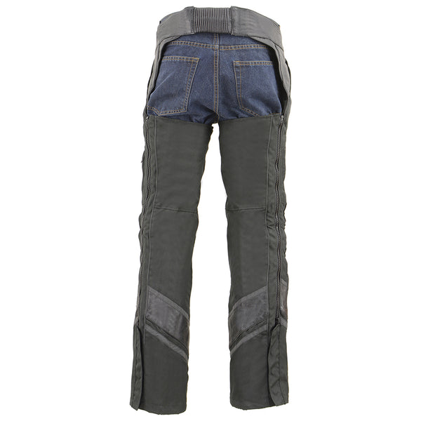 Men’s Vented Textile Chap w/ Leather Trim and Snap-Out Liner